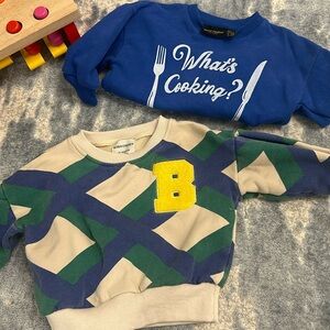 2 sweatshirts. Bobo choses and mini rodini size 12-18 months.